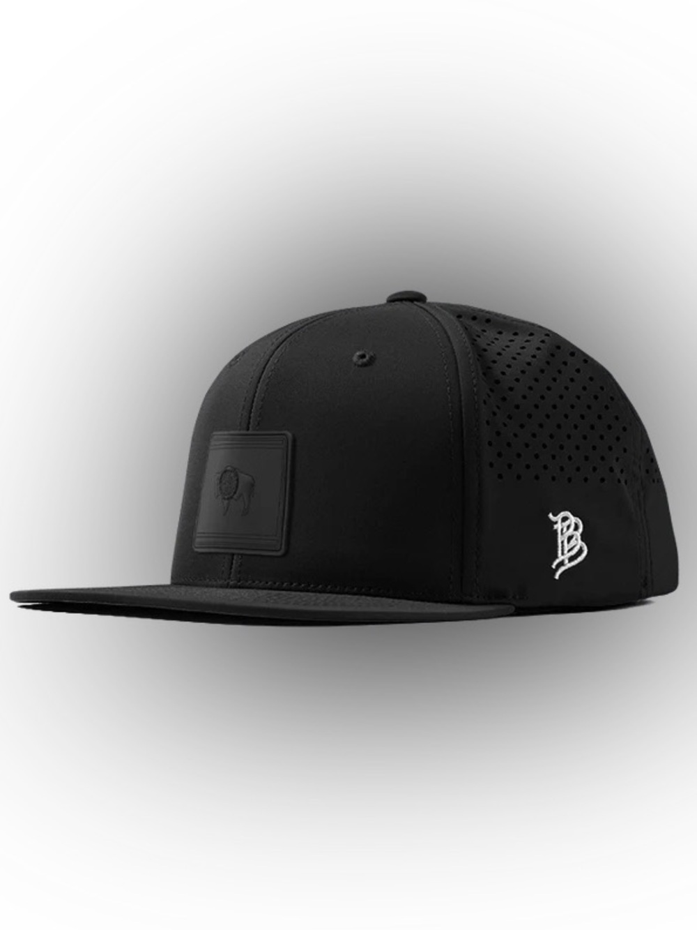 Branded Bills Wyoming Stealth Flat Performance Water Repellent Black Hat OSFM